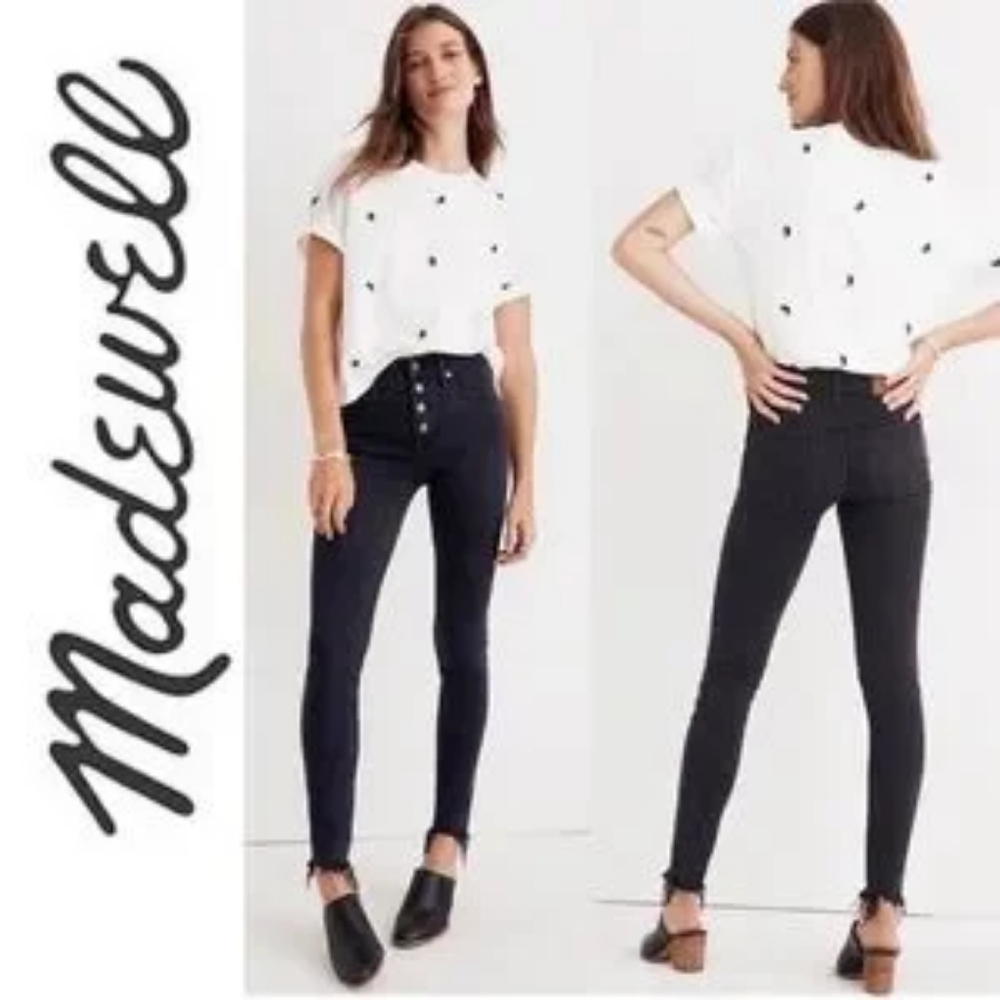 MadeWell 9" Highrise Button Down Jeans Berkeley Black 26TL